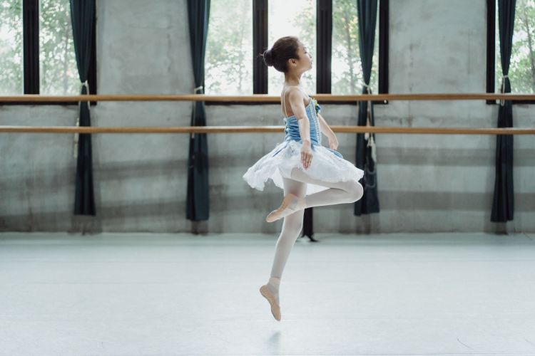 Dancer doing ballet in a tutu